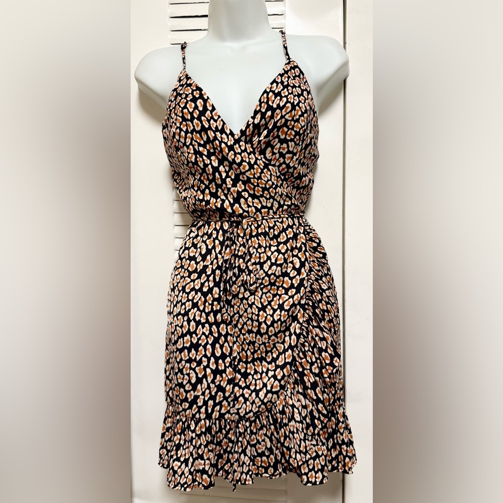 Free People Intimates All My Love Shine Animal Printed Slip Dress Mini Leopard - Picture 2 of 11